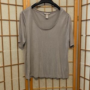 H&M Scoop Neck Short Sleeve Tee - Light Gray